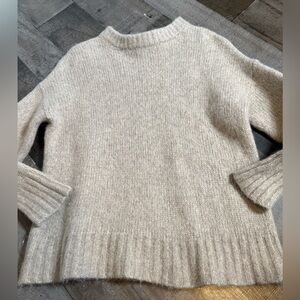 Jenni Kayne Baby Alpaca Sweater S Beige Mock Neck Luxe Minimal